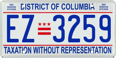 DC license plate EZ3259