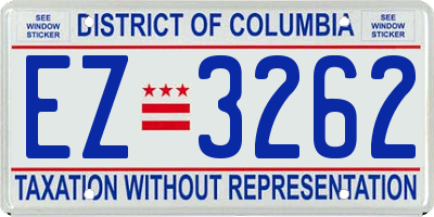 DC license plate EZ3262