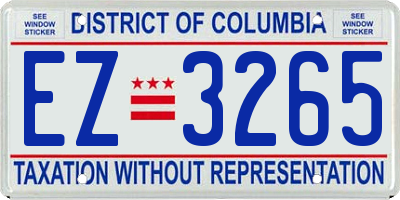 DC license plate EZ3265