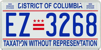 DC license plate EZ3268