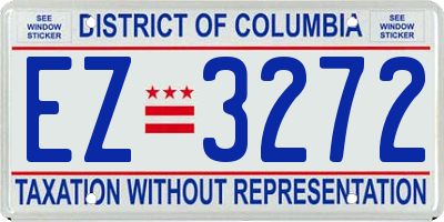 DC license plate EZ3272