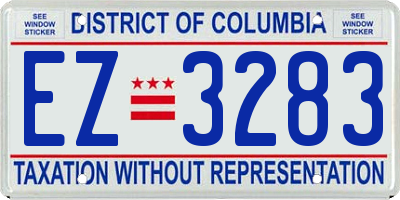 DC license plate EZ3283