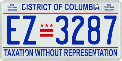 DC license plate EZ3287