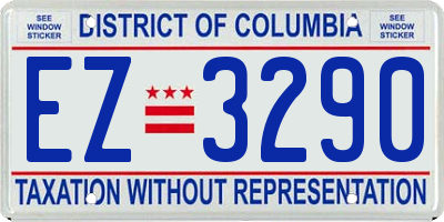 DC license plate EZ3290