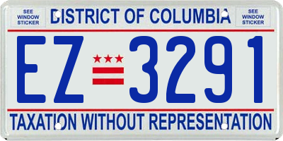 DC license plate EZ3291