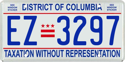 DC license plate EZ3297