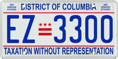 DC license plate EZ3300