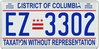 DC license plate EZ3302