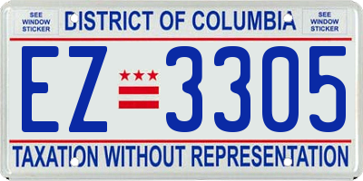 DC license plate EZ3305