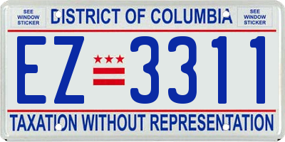 DC license plate EZ3311