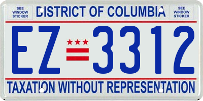 DC license plate EZ3312