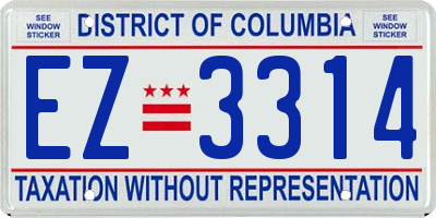 DC license plate EZ3314