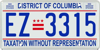 DC license plate EZ3315