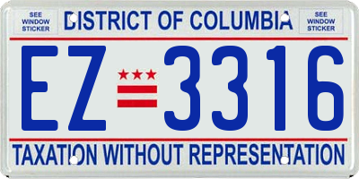 DC license plate EZ3316