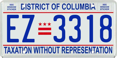 DC license plate EZ3318