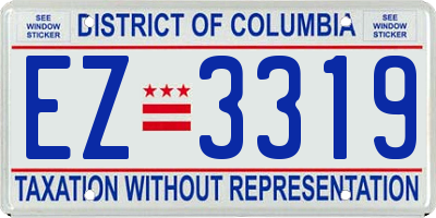 DC license plate EZ3319