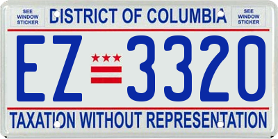 DC license plate EZ3320