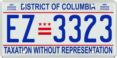 DC license plate EZ3323