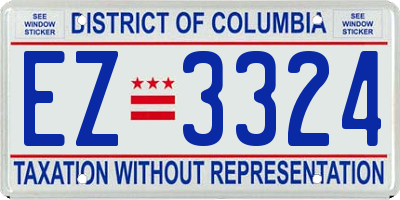 DC license plate EZ3324