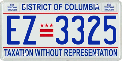 DC license plate EZ3325