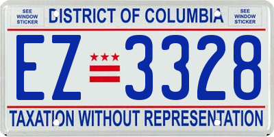 DC license plate EZ3328