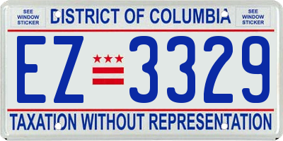 DC license plate EZ3329