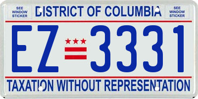 DC license plate EZ3331