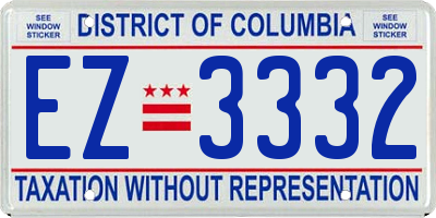 DC license plate EZ3332