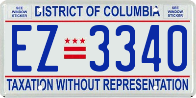 DC license plate EZ3340