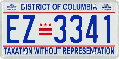 DC license plate EZ3341