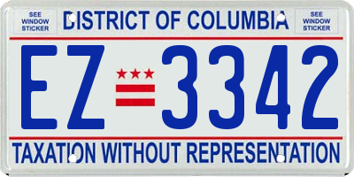 DC license plate EZ3342