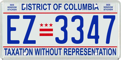 DC license plate EZ3347