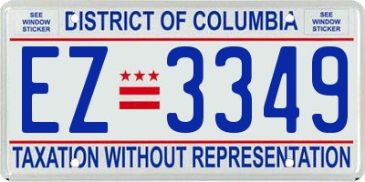 DC license plate EZ3349