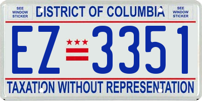 DC license plate EZ3351