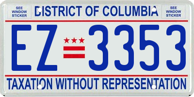 DC license plate EZ3353