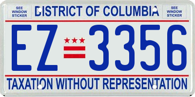 DC license plate EZ3356