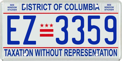 DC license plate EZ3359