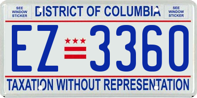 DC license plate EZ3360