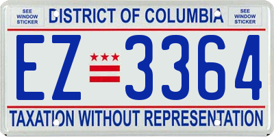 DC license plate EZ3364