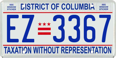 DC license plate EZ3367