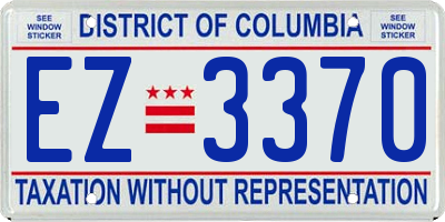 DC license plate EZ3370