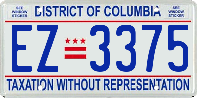 DC license plate EZ3375