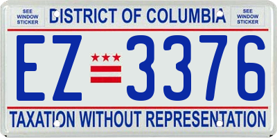 DC license plate EZ3376