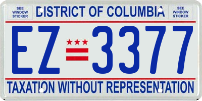 DC license plate EZ3377