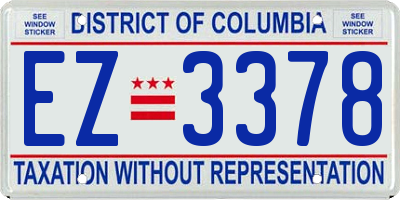 DC license plate EZ3378