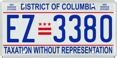 DC license plate EZ3380