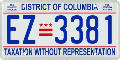 DC license plate EZ3381