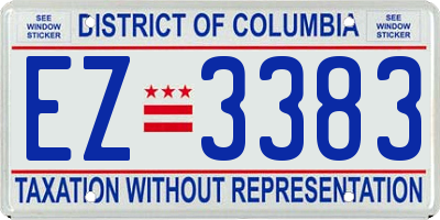 DC license plate EZ3383