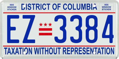 DC license plate EZ3384