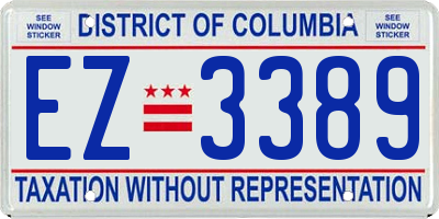 DC license plate EZ3389